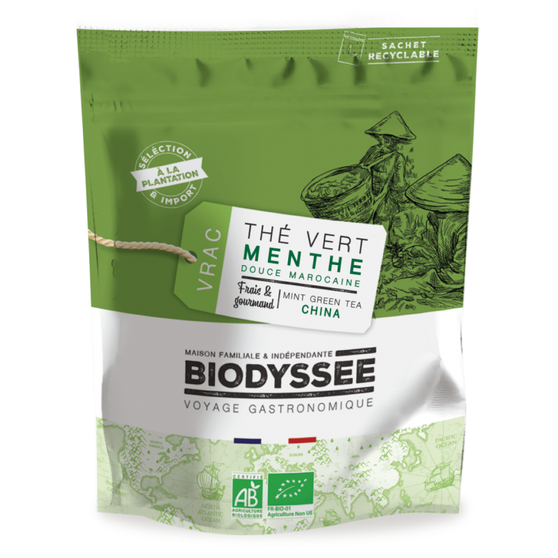 Thé Vert à la Menthe Douce Marocaine Bio - Vrac 1kg
