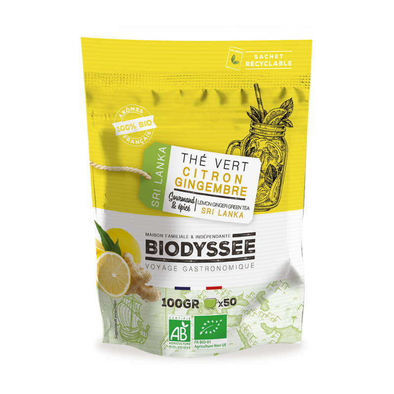 Thé Vert Citron Gingembre Bio - 100g