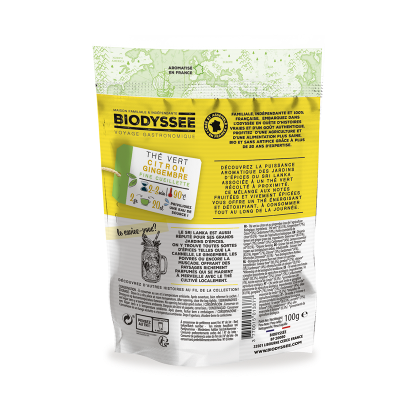 Thé Vert Citron Gingembre Bio - 100g