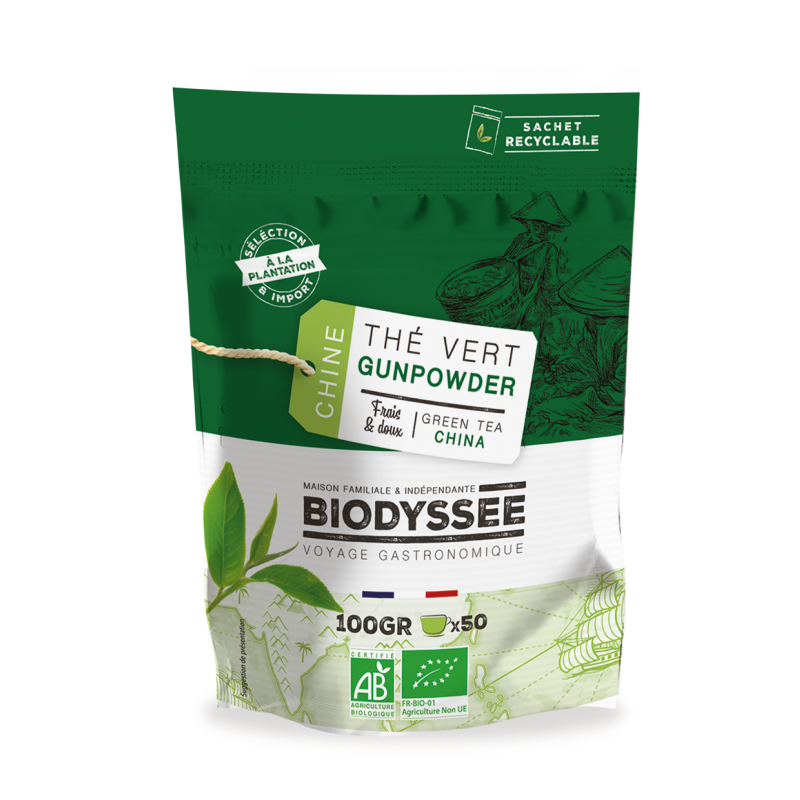 Thé Vert Gunpowder Bio de Chine - 100g