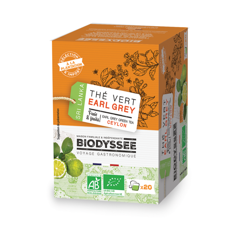 Thé Vert Earl Grey Bio du Sri Lanka - 20 sachets