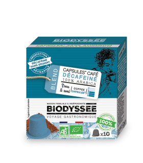 10 Capsules Compatibles Nespresso® 100% Arabica Bio - Décaféiné