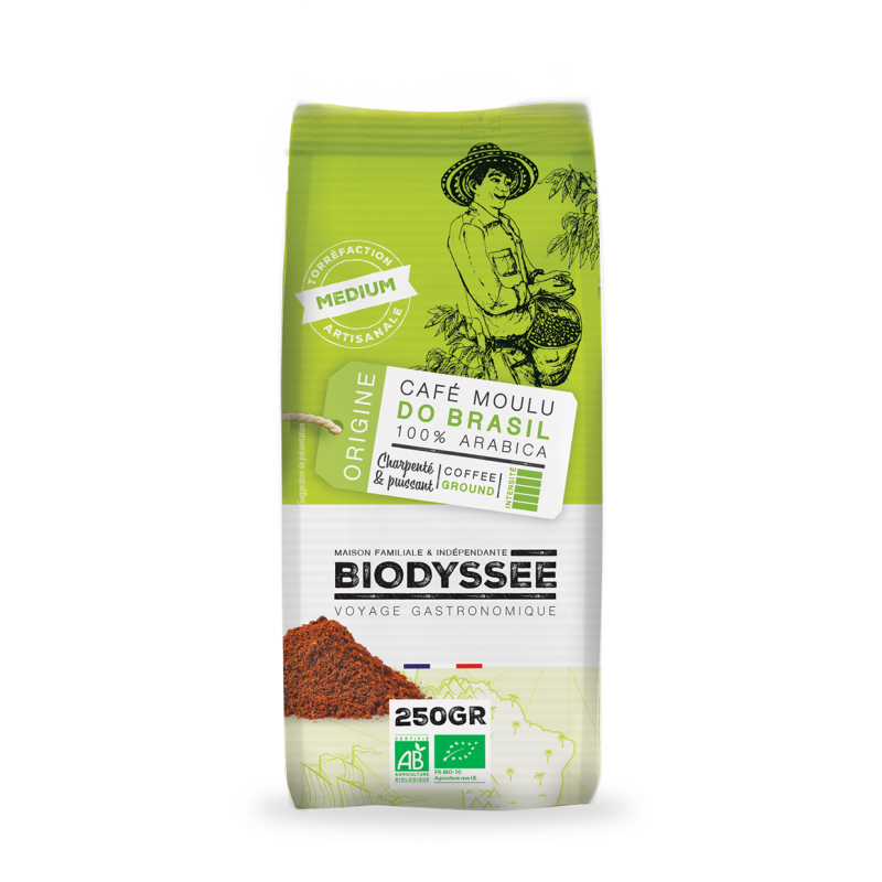 Café Moulu Brésil 100% Arabica Bio - 250g