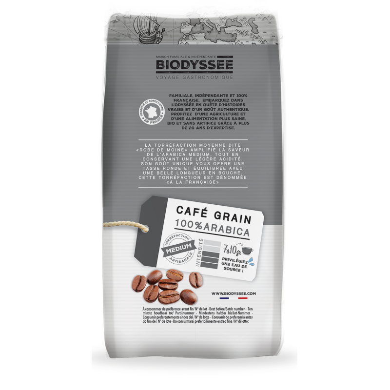Café Grain Médium 100% Arabica Bio - 1kg
