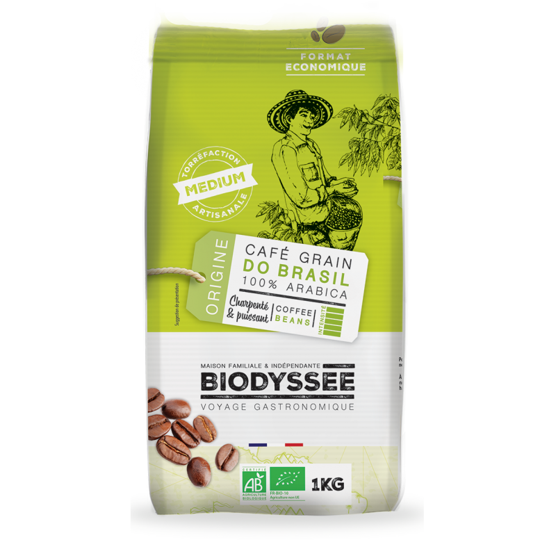Café Grain Brésil 100% Arabica Bio - 1kg