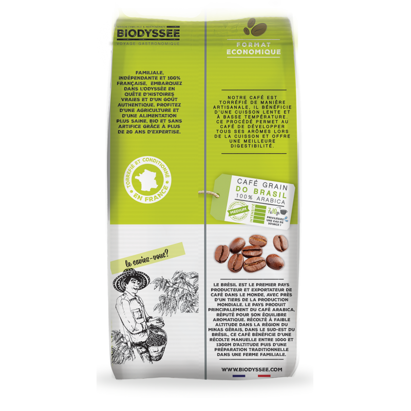 Café Grain Brésil 100% Arabica Bio - 1kg