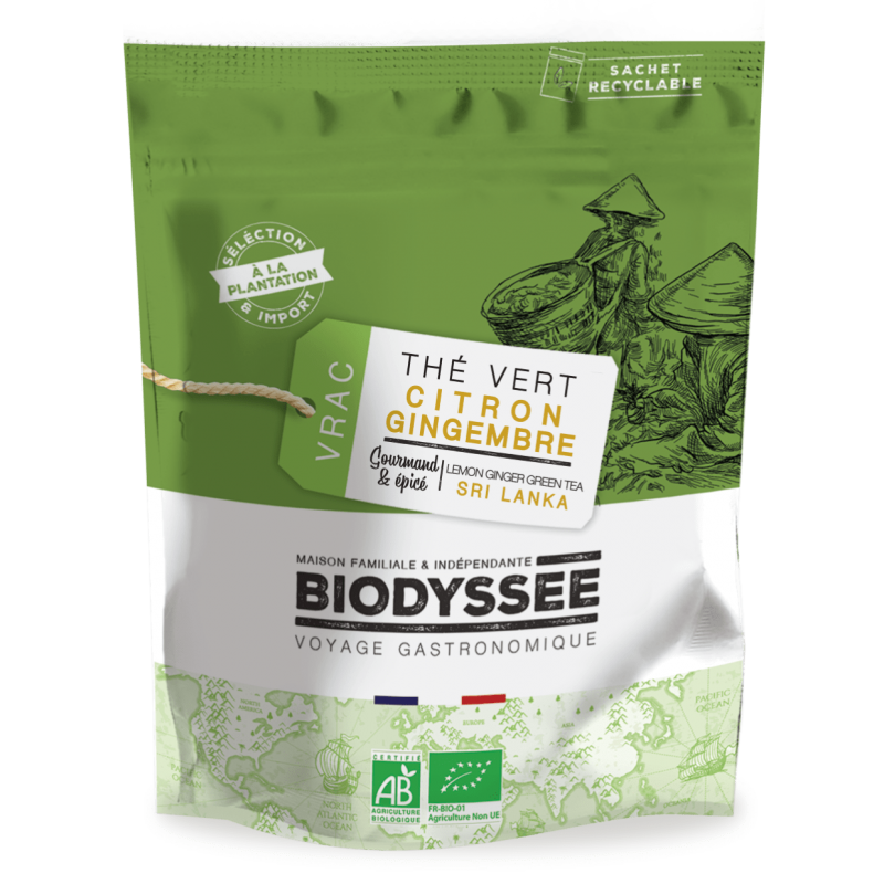 Thé Vert Citron Gingembre Bio - Vrac 1kg