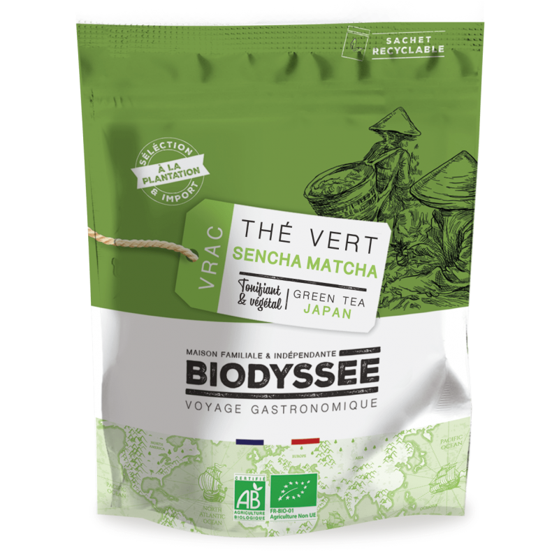 Thé Vert Sencha Matcha Bio du Japon - Vrac 1kg