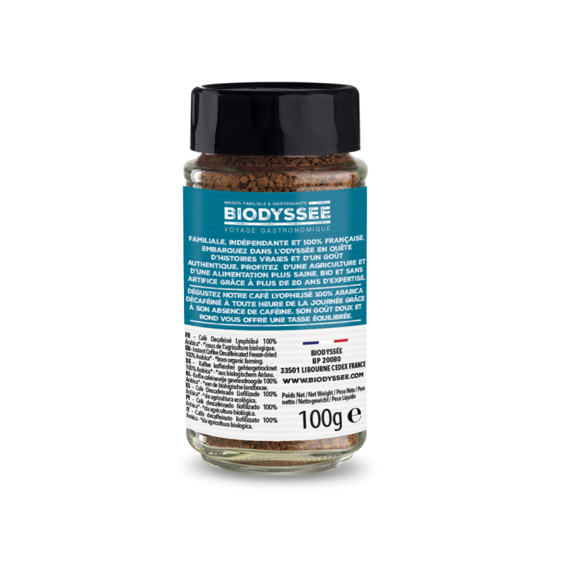 Café Instantané Décaféiné 100% Arabica Bio - 100g