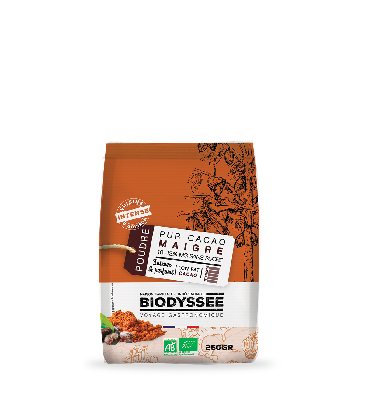 Pur cacao maigre en poudre Bio Equitable - Destination Bio