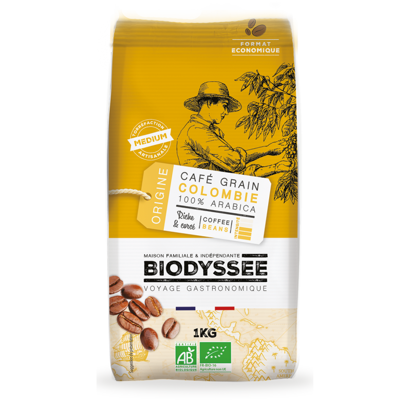 Café Grain Colombie 100% Arabica Bio - 1kg
