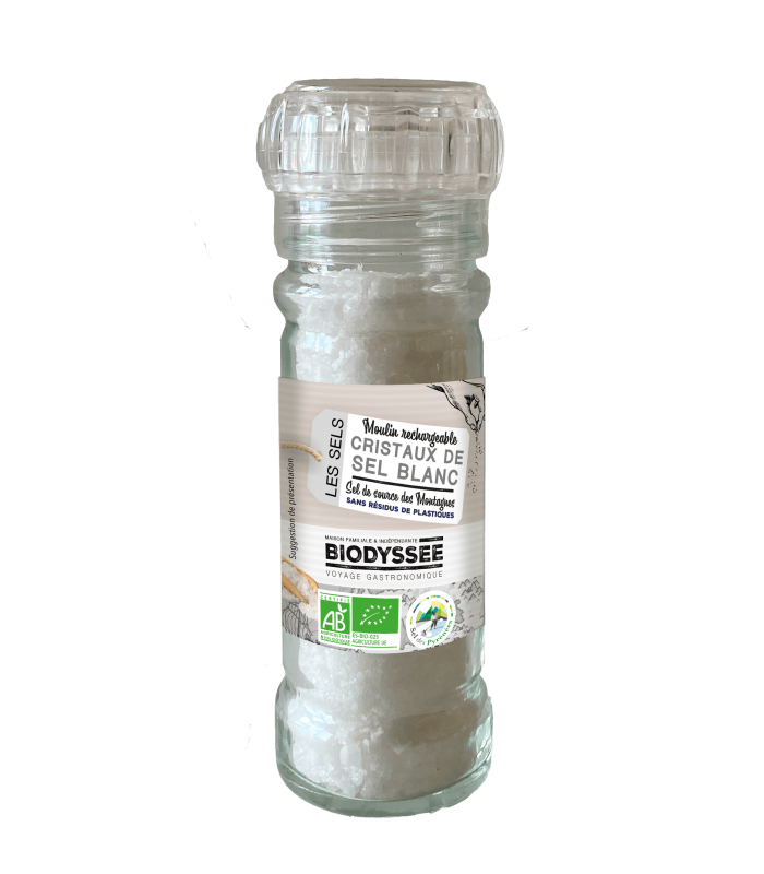 Moulin Cristaux de sel bio des Pyrénées - 90g
