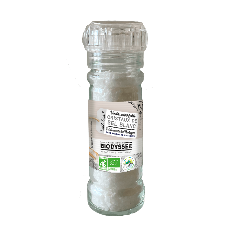 Moulin Cristaux de sel bio des Pyrénées - 90g