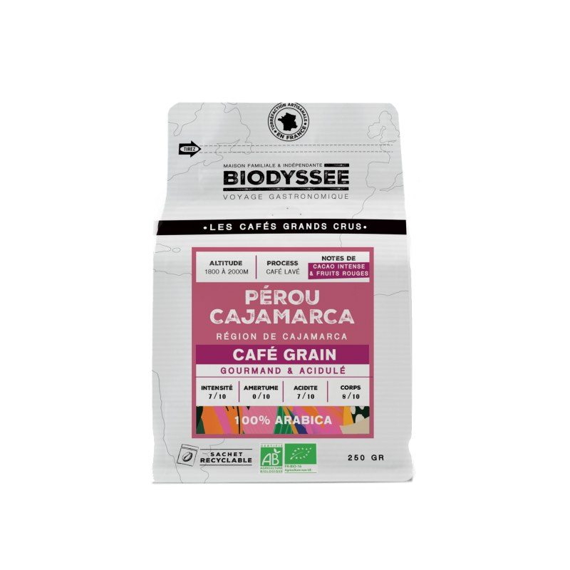 Café de spécialité en grain du Pérou pur arabica bio - 250g