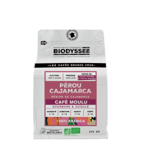 Café de spécialité moulu du Pérou pur arabica bio - 250g