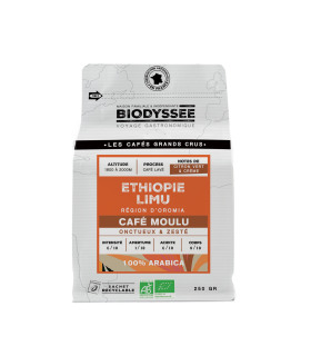 Café de spécialité moulu d’Éthiopie pur arabica bio - 250g