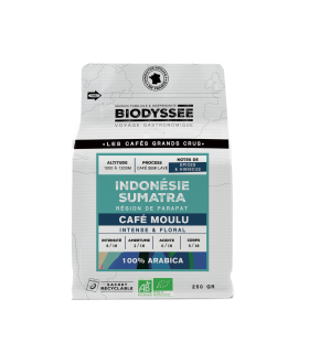 Café de spécialité moulu d’Indonésie pur arabica bio - 250g
