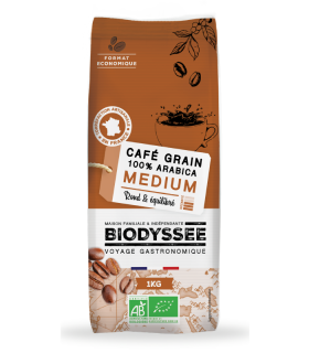 café grain medium  100% Arabica Bio  1kg