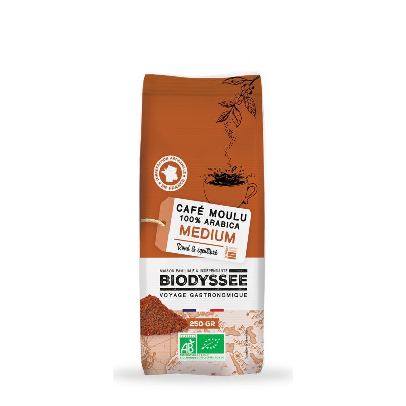 Café Moulu Blend Médium 100% Arabica Bio - 250g