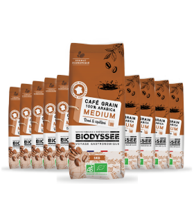 lot de café grain bio medium 100% arabica