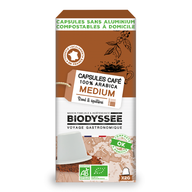 Capsule Compatible Nespresso®|Café Medium 100% Arabica Bio