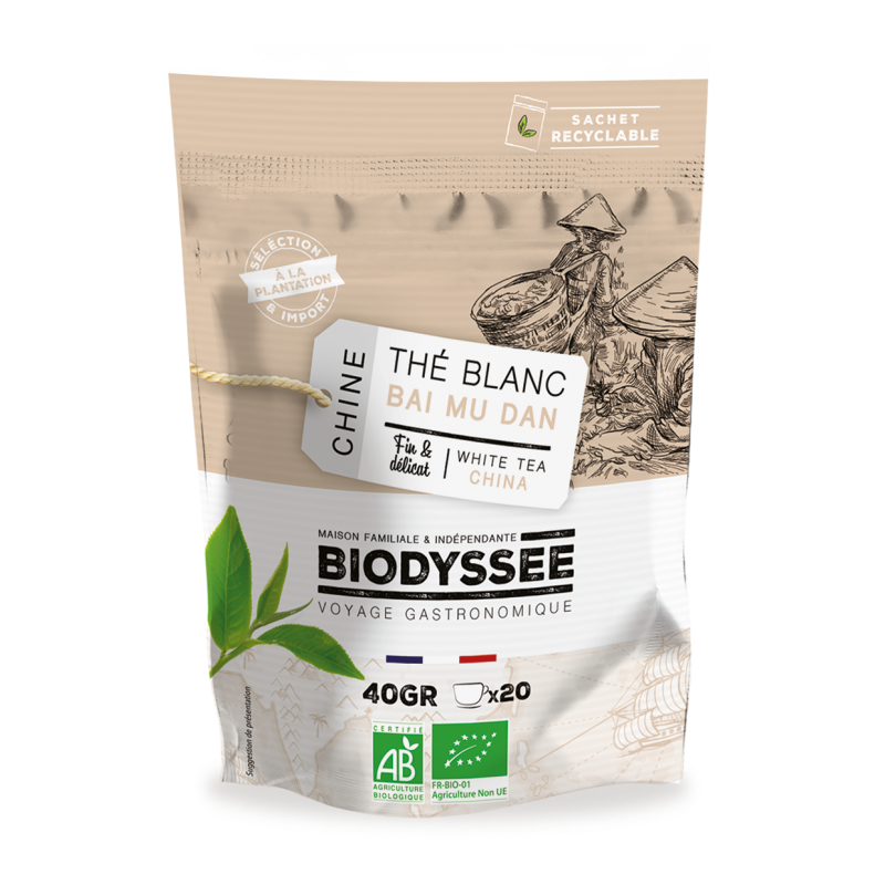 Thé Blanc Bai Mu Dan Bio de Chine - 40g