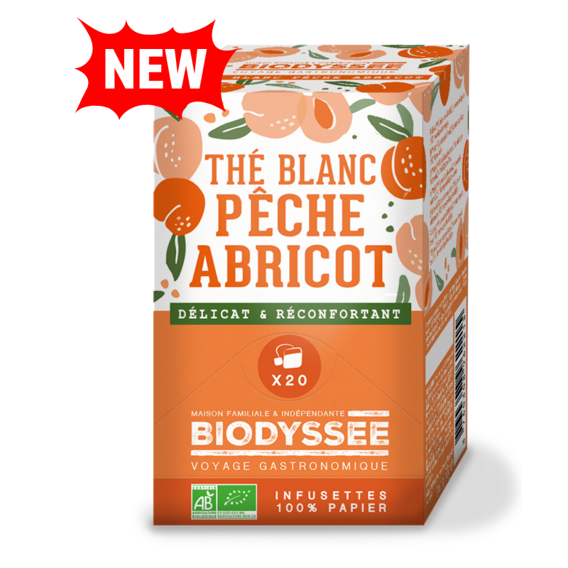 thé blanc pêche abricot bio