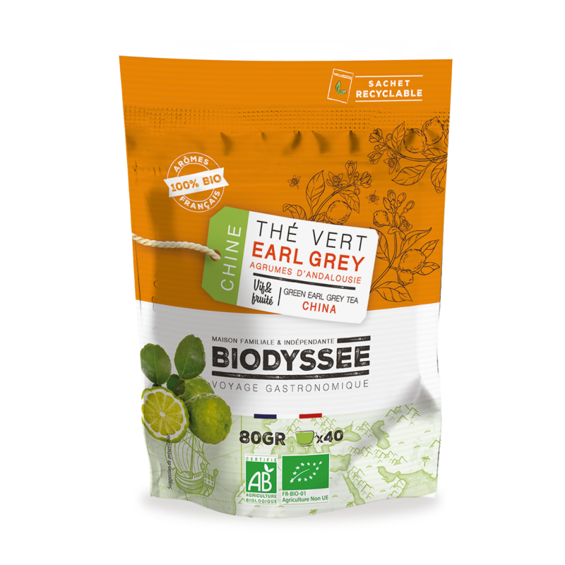 Thé Vert Earl Grey aux Agrumes d'Andalousie Bio - 80g