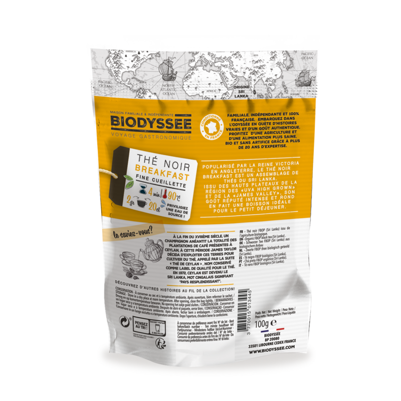 Thé Noir Breakfast Bio du Sri Lanka - 100g
