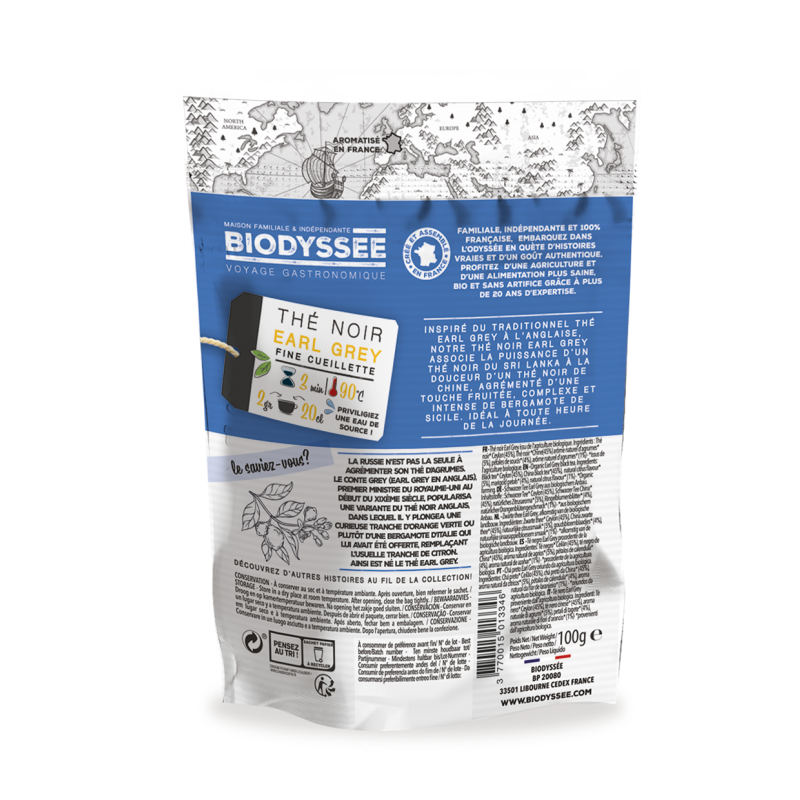 Thé Noir Earl Grey Bio - 100g